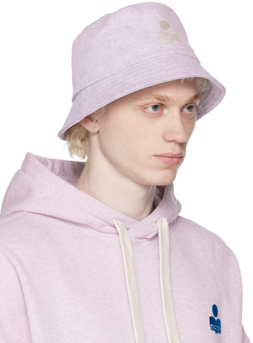 Isabel Marant Logo-embroidered Bucket Hat In Purple