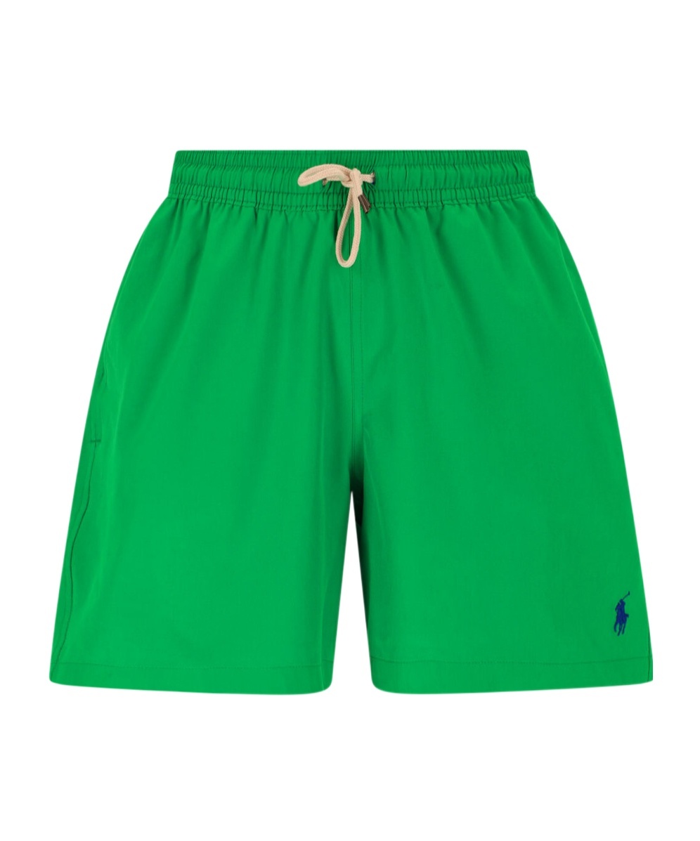 Shop Polo Ralph Lauren Drawstring Swim Shorts In Green