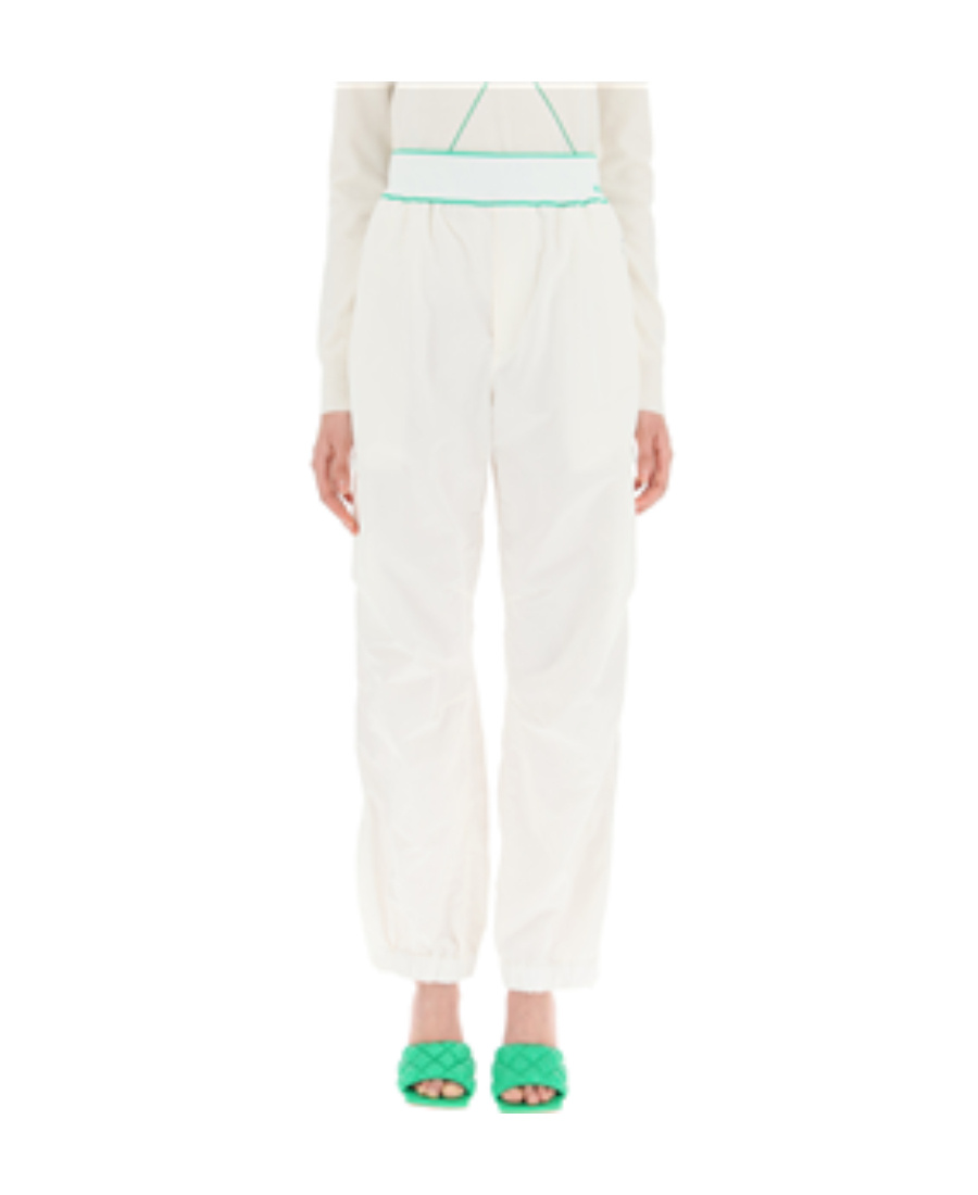 Bottega Veneta Nylon Pant With Contrast Trim And Pockets In White