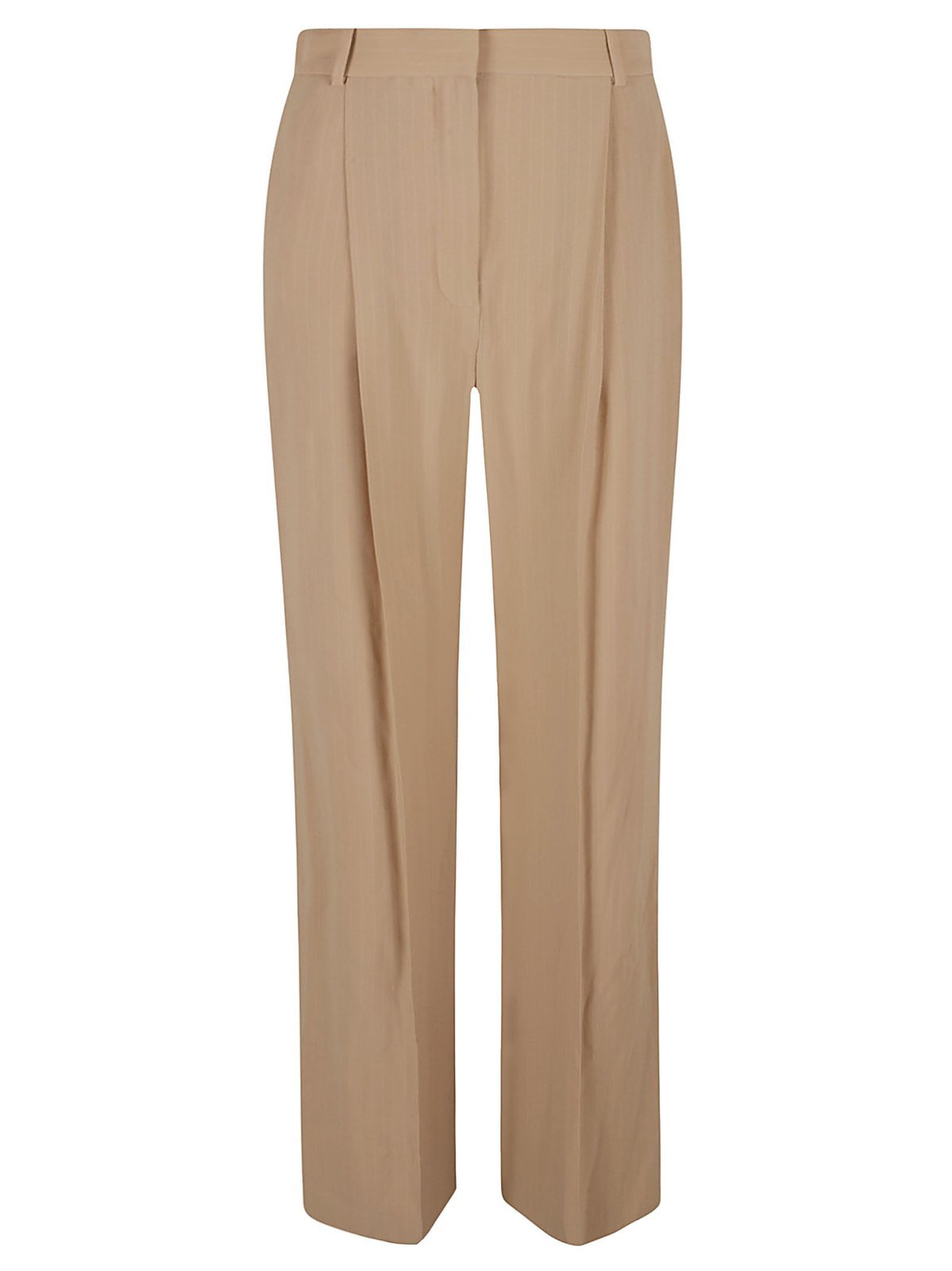 Loro Piana High-waisted Flared Trousers In Nude