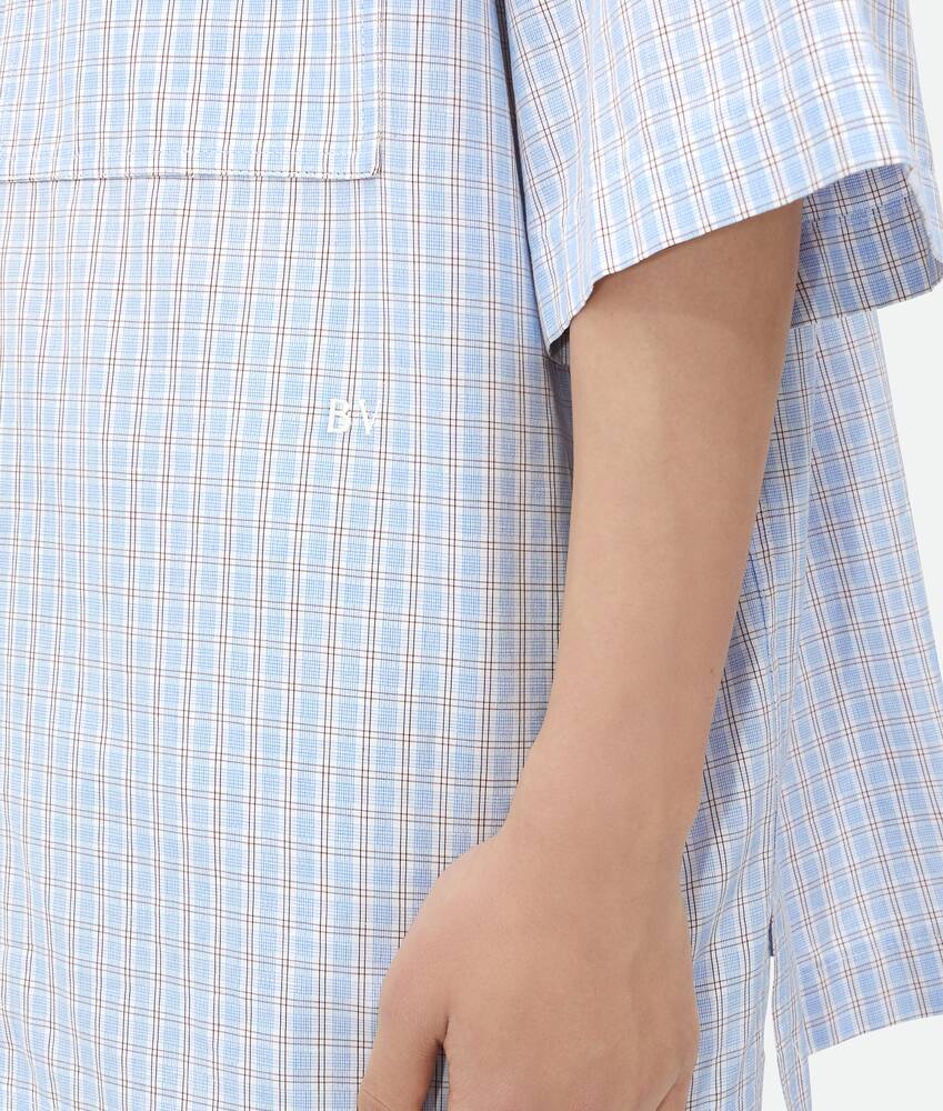 Bottega Veneta Cotton Linen Check Overshirt In White