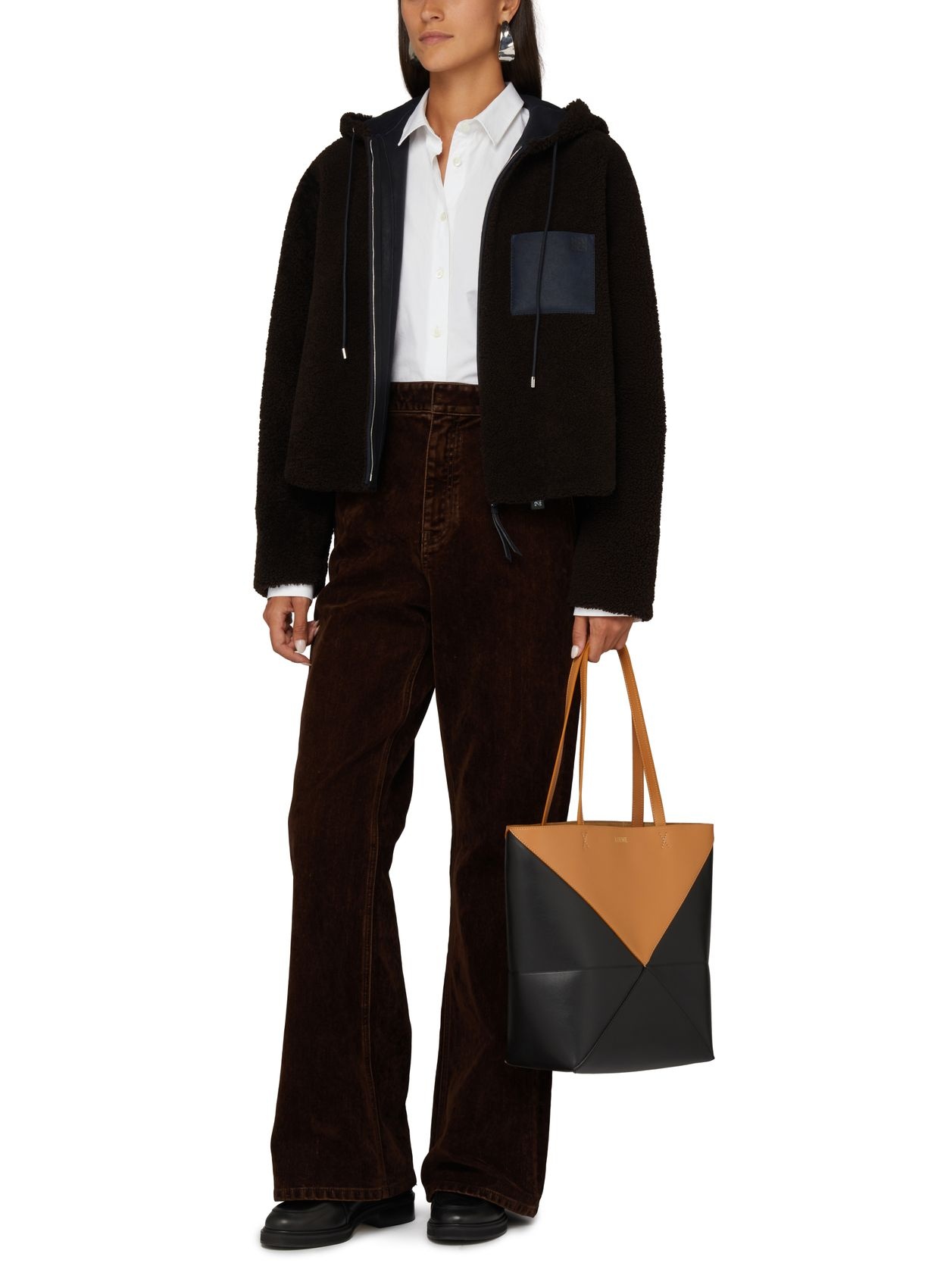 LOEWE WOOL HOODED CASUAL JACKET