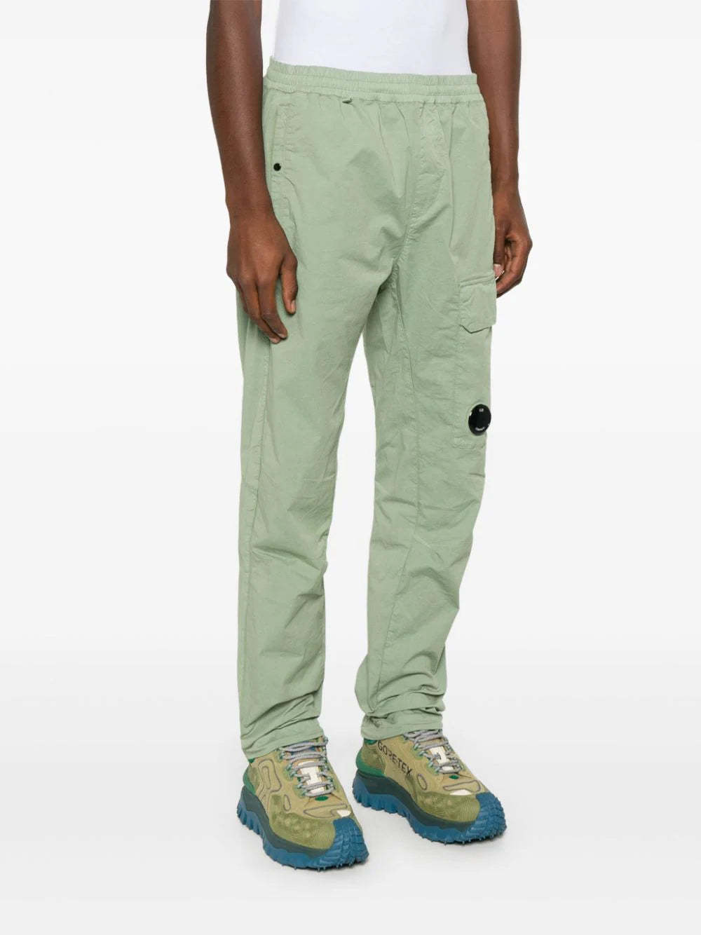 C.p. Company Mens Chrome Relaxed-fit Cargos Trousers Seagrass In Gray