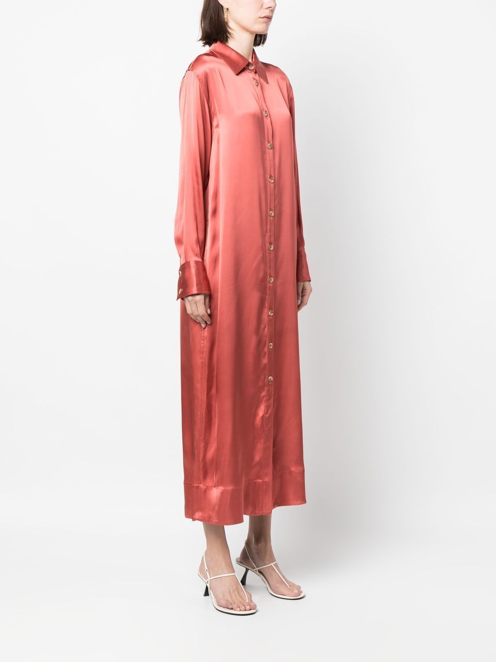 Shop Loulou Studio Shirt Dress In Red