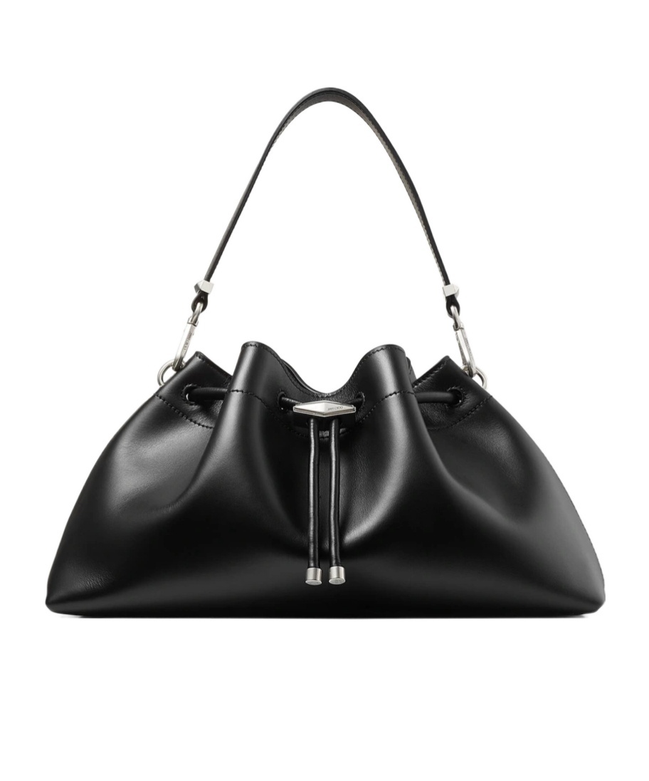 Jimmy Choo Cinch M Leather Bucket Bag In Black