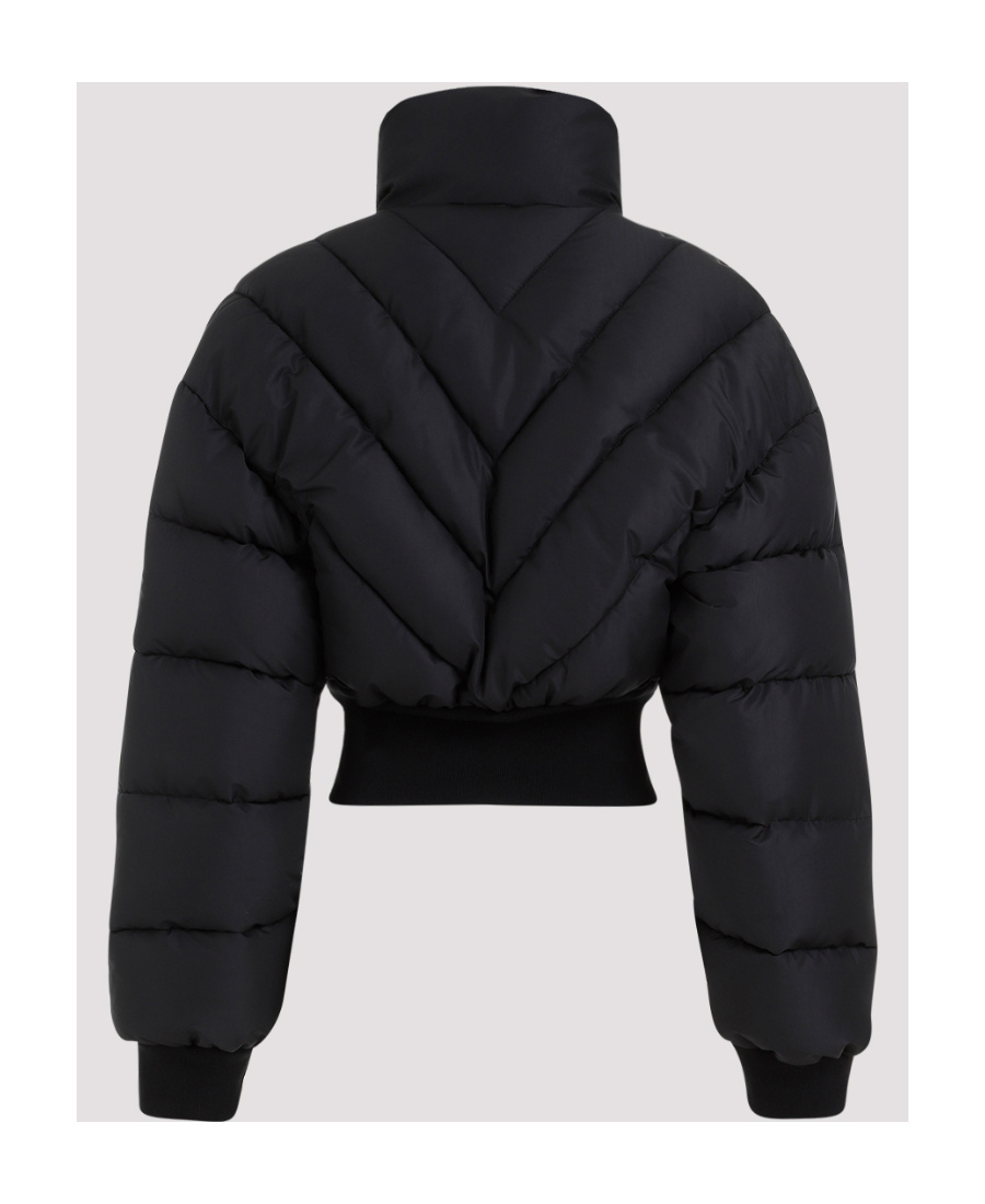 Shop Mugler Cropped Puffer Jacket In Black