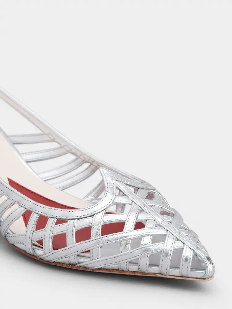 Shop Roger Vivier I Love Vivier Multistrap Slingback Pumps In Leather In White