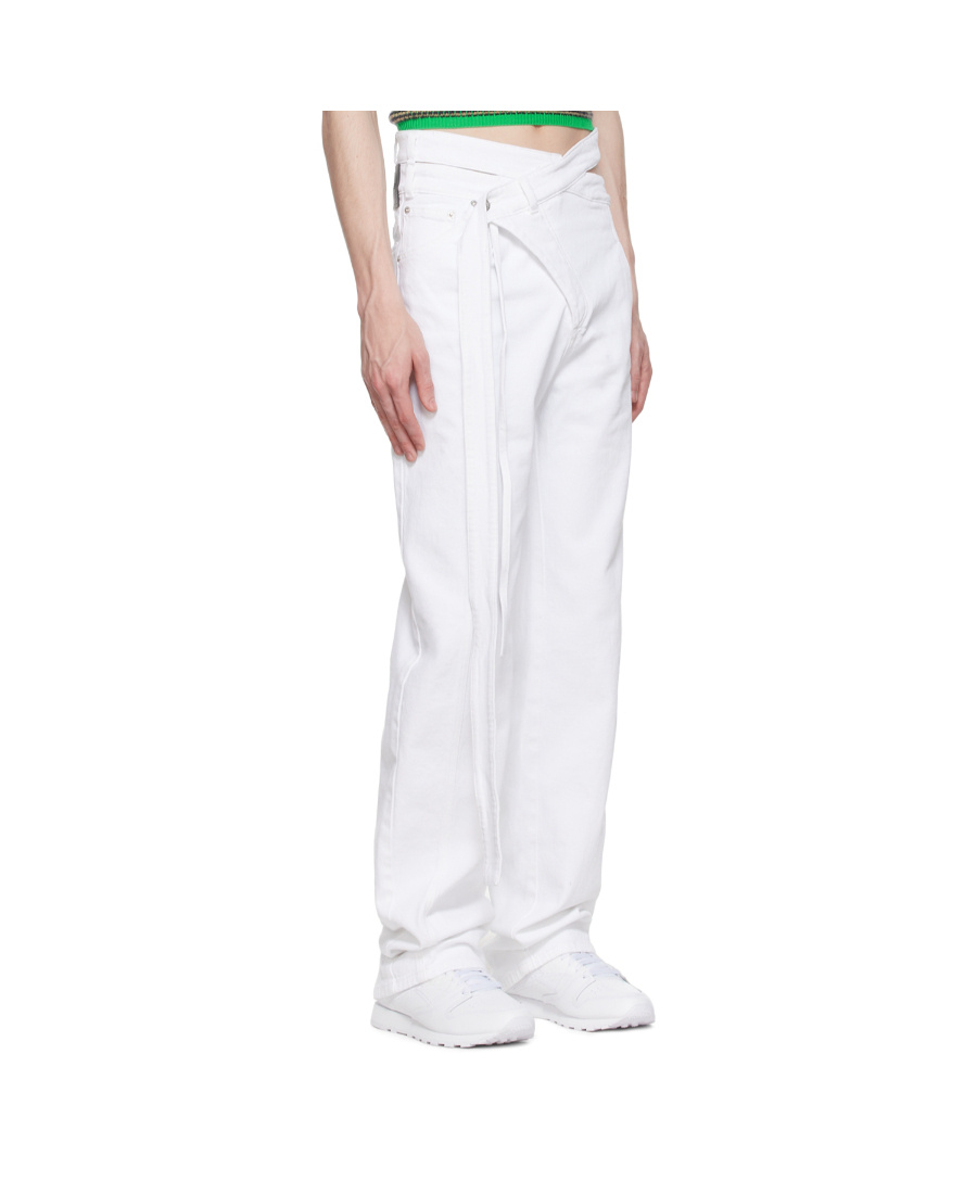 Ottolinger Irregular Placket Jeans In White