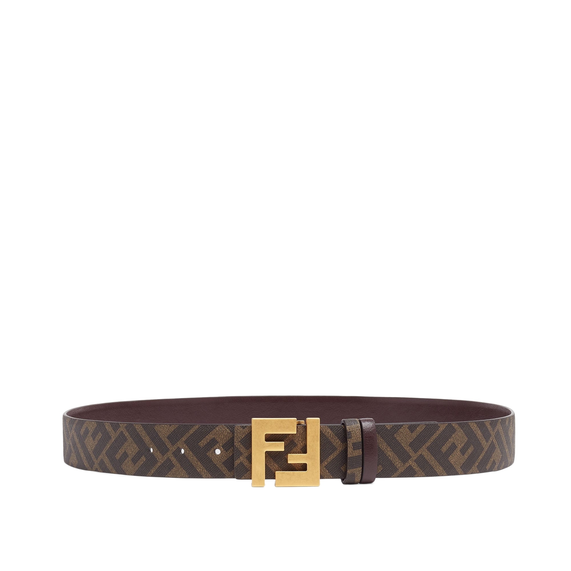 Fendi Reversible Ff-pattern Belt In Black