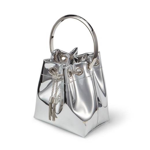 Jimmy Choo Metal Bucket Handbag In White