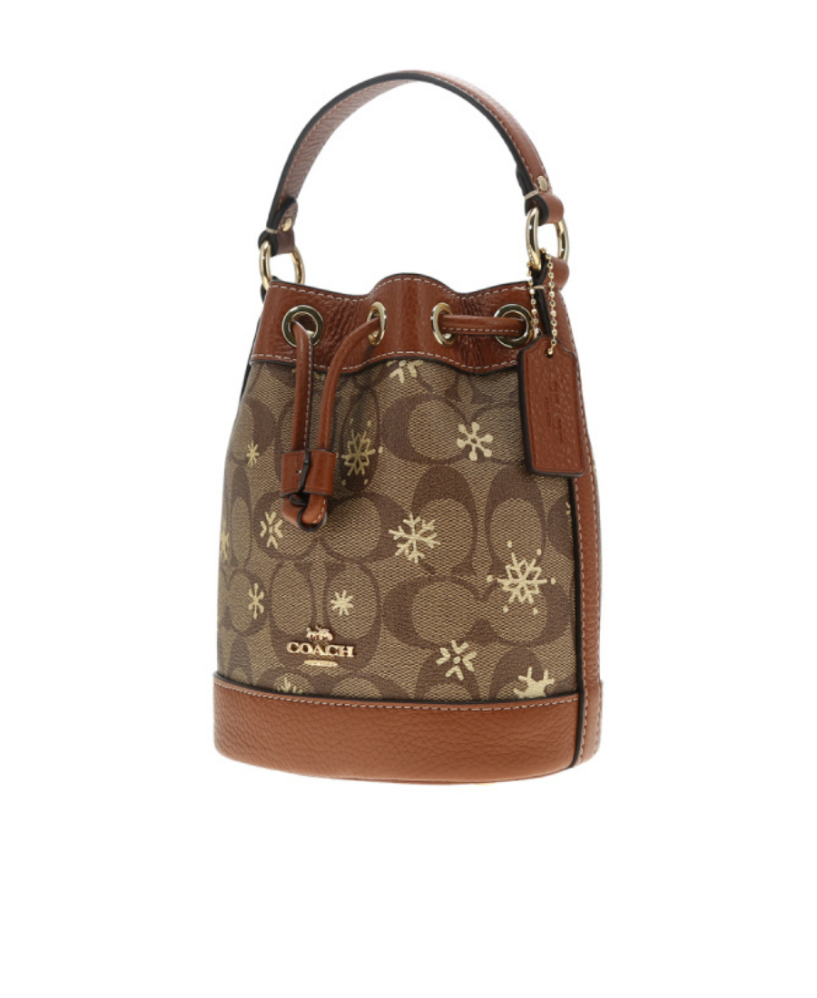Coach Logo Bucket Shoulder Bag In Brown