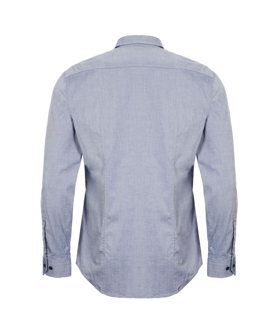 Hugo Boss Logo Embroidered Shirt In Gray