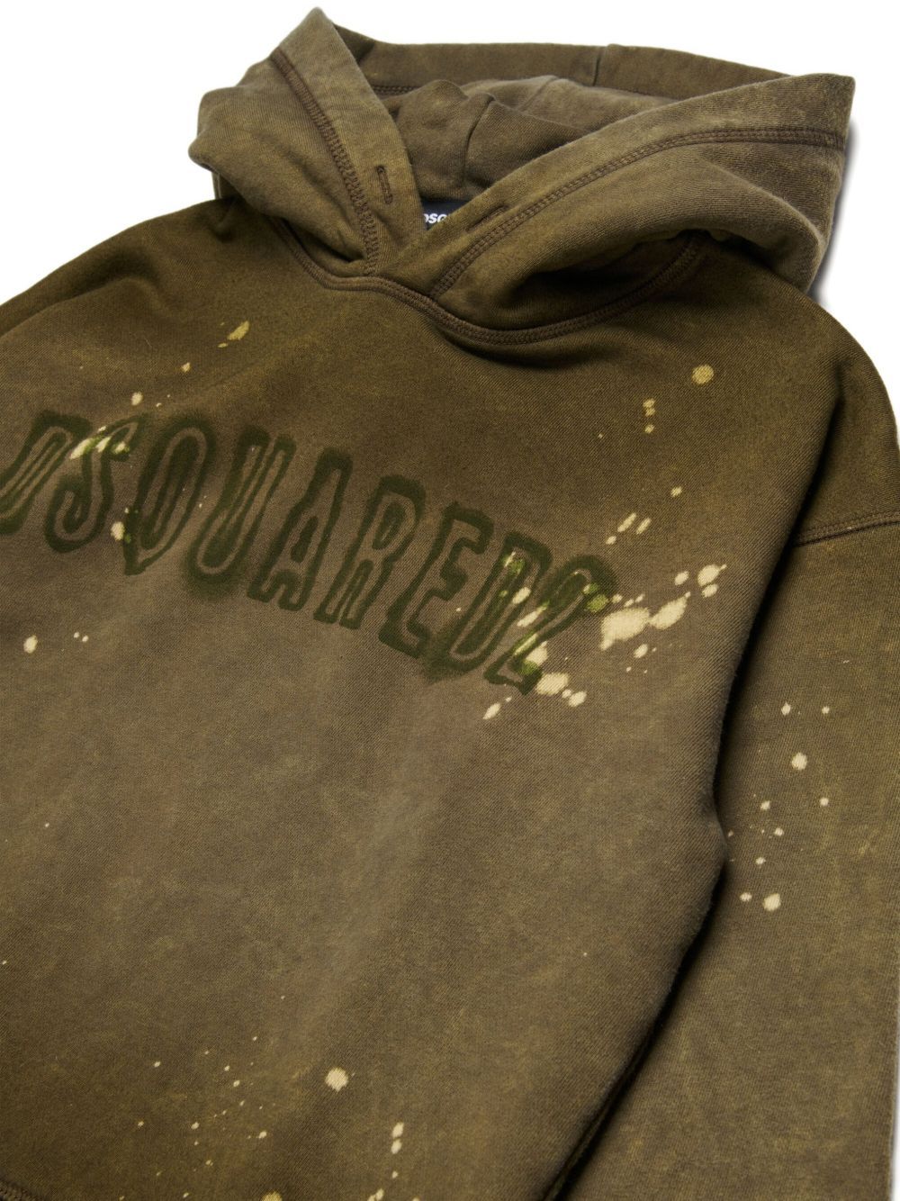 Dsquared2 Vintage Effect Hooded Sweatshirt In Green