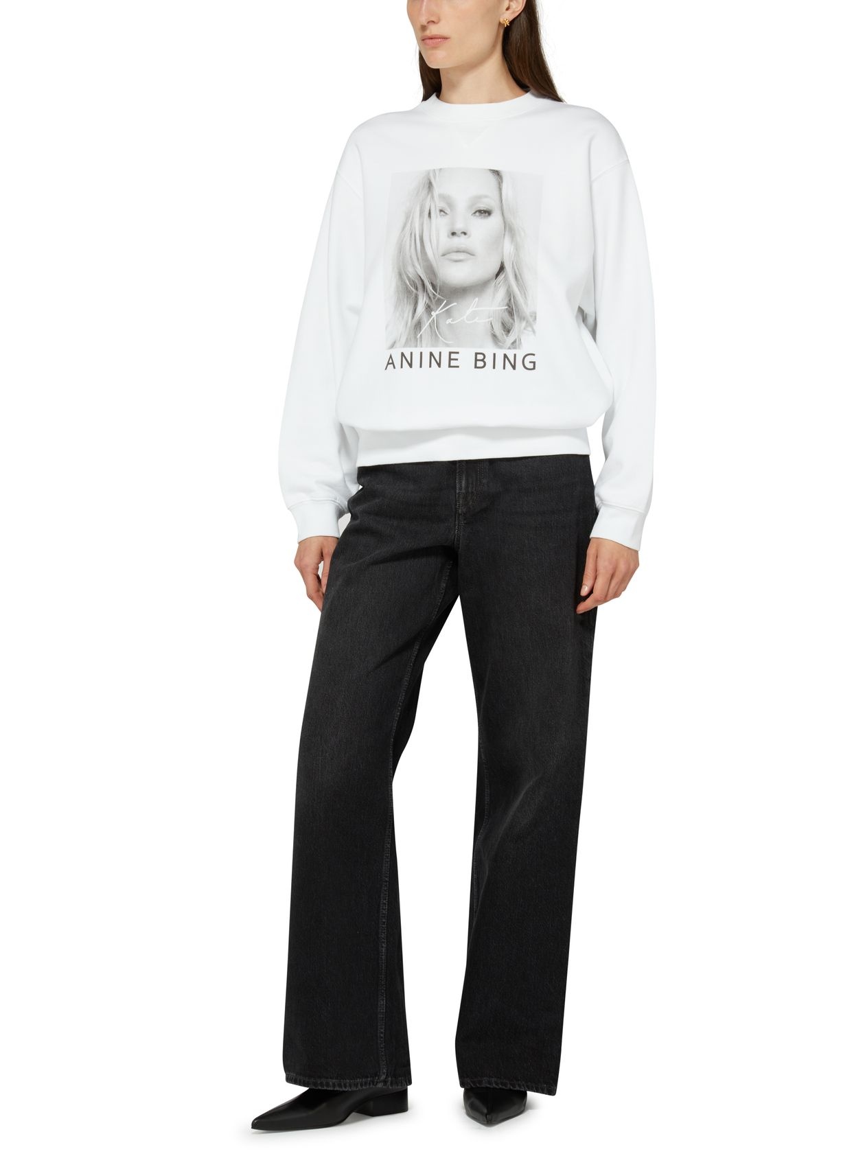 Shop Anine Bing Ramona Round-neck Sweater In White