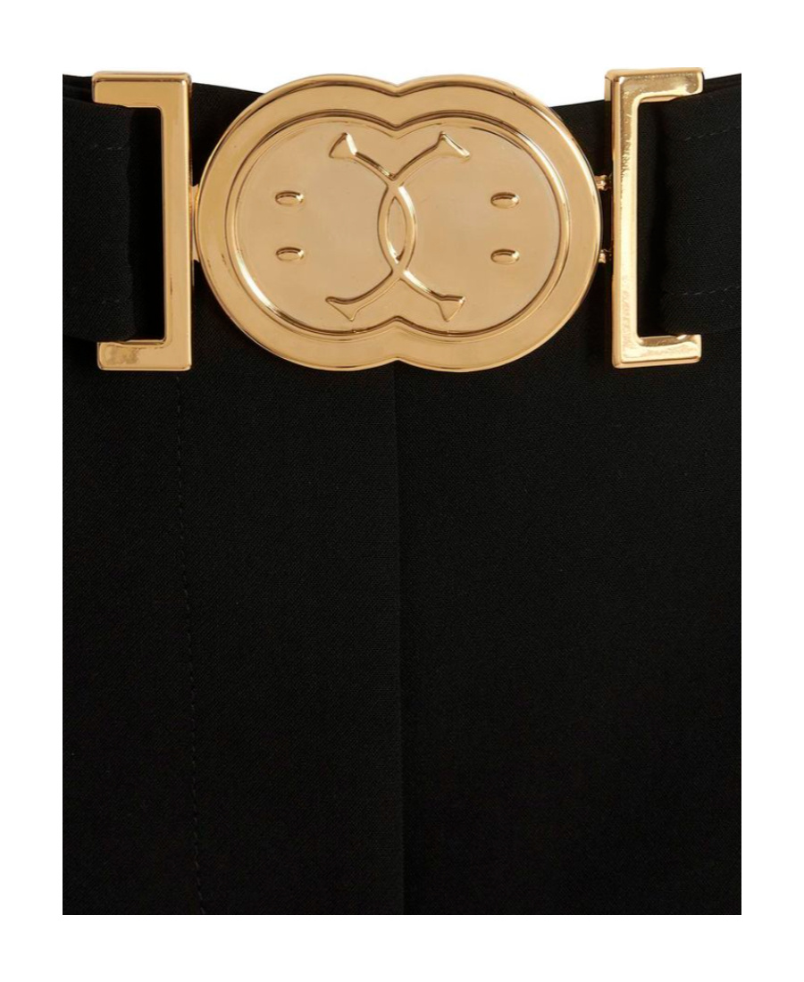 Moschino Pants With Smiley' Buckle At The Waist In Black