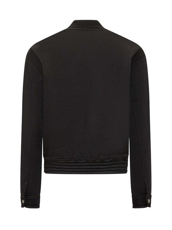 Tom Ford Ribbed-panel Zip-front Bomber Jacket In Black