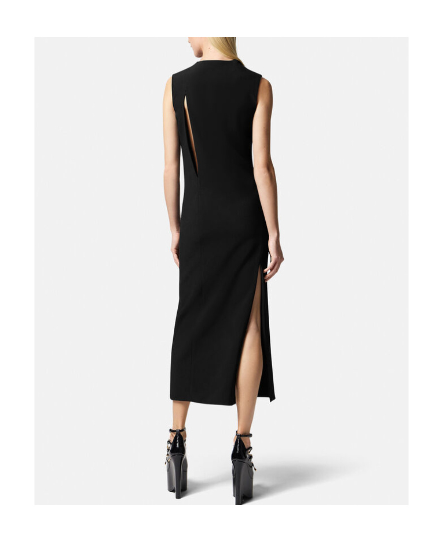 Versace Cut Out Midi Dress Skirts Black In Black