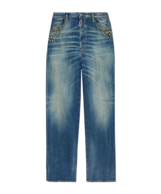 Dsquared2 Belt Loop Denim Trousers In Blue