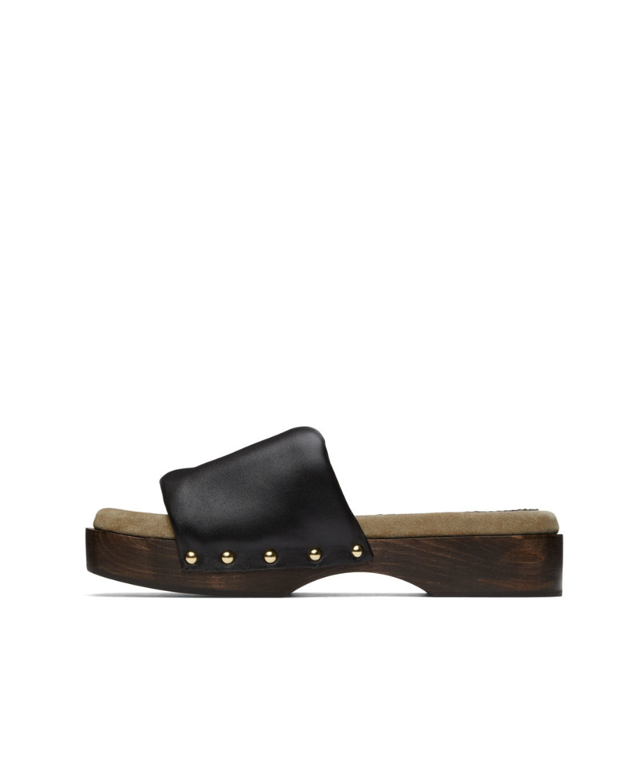 Nanushka Stefflon Leather And Suede Sandals In Black