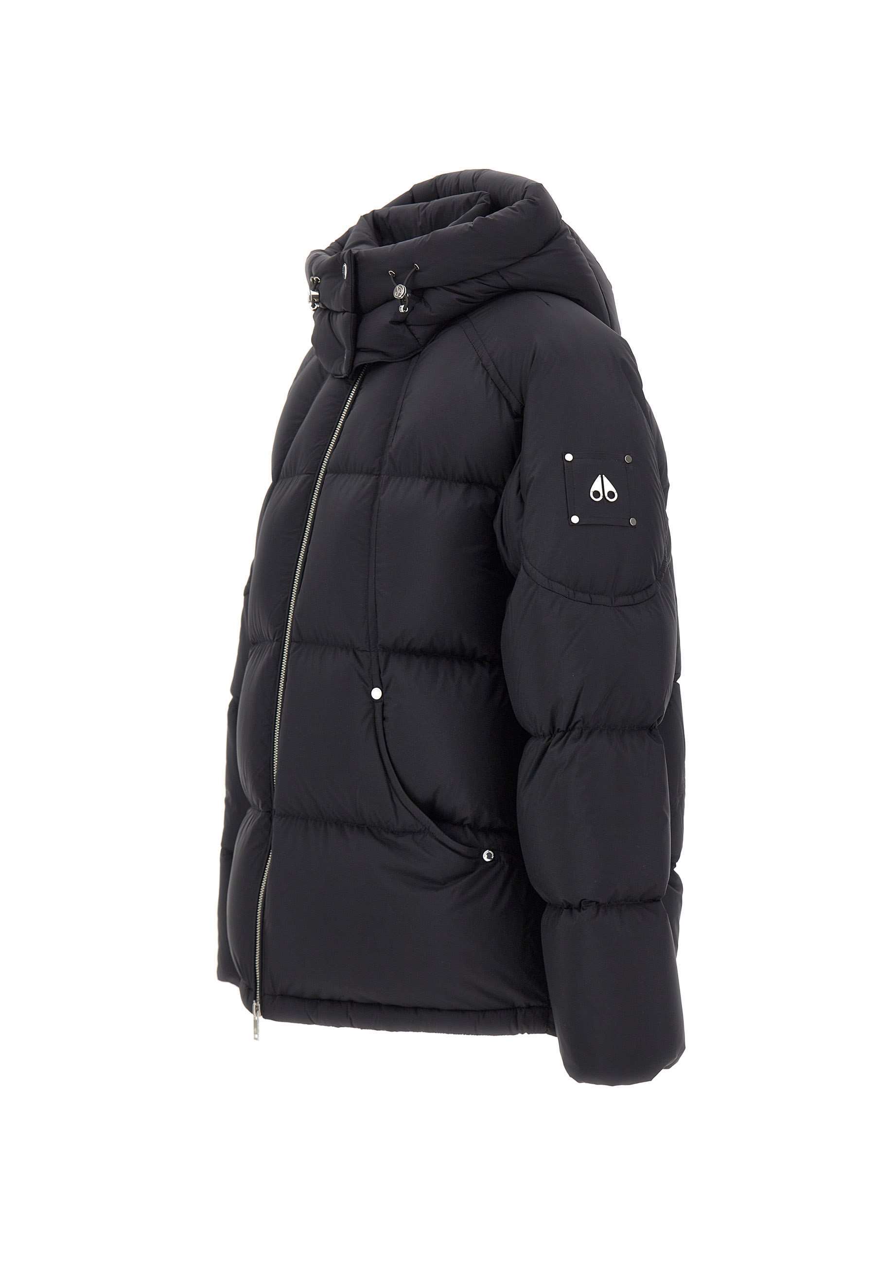 Moose Knuckles Removable-hood Puffer Jacket In Black
