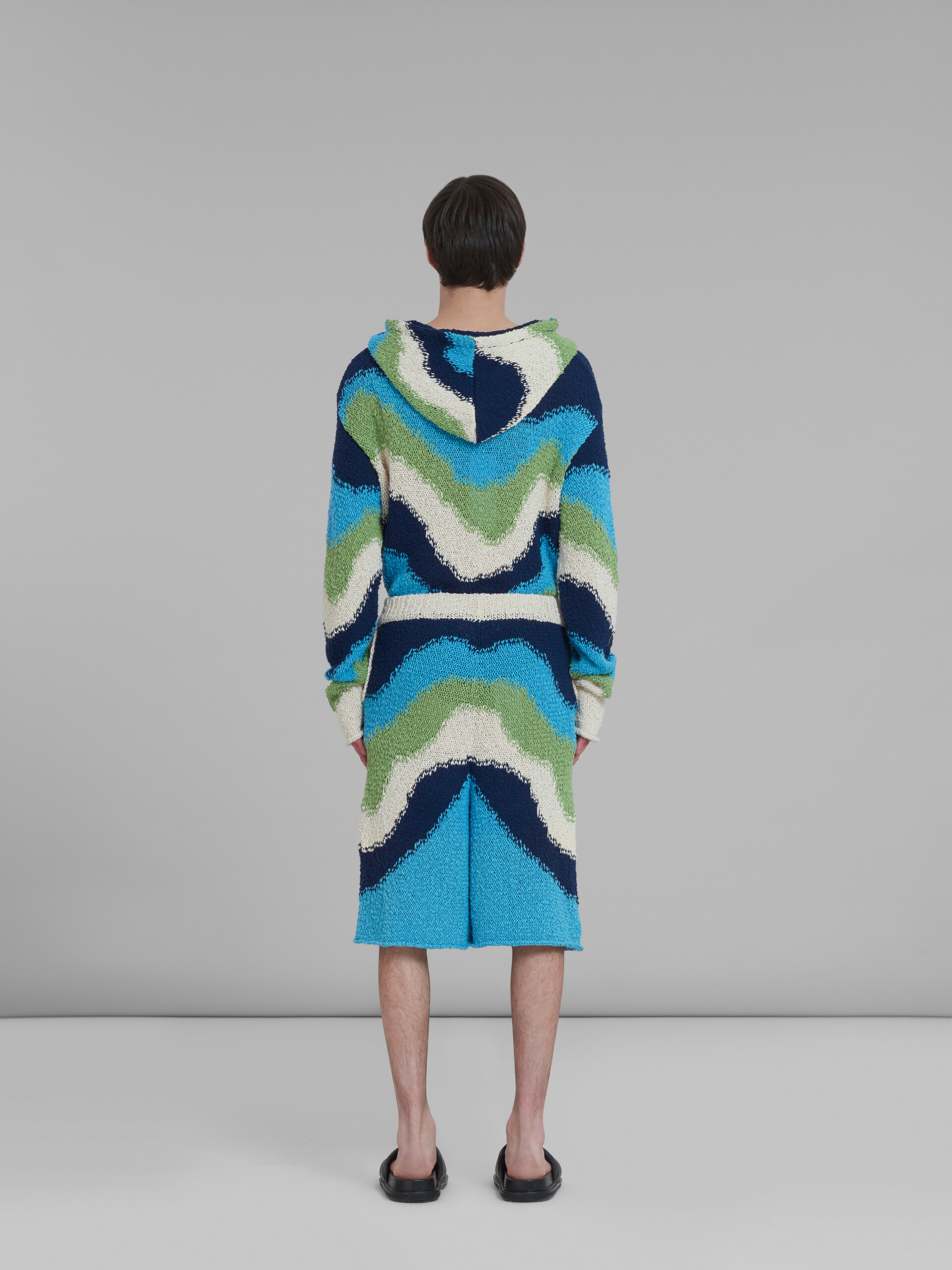 Marni Blue Intarsia Shorts In Blue