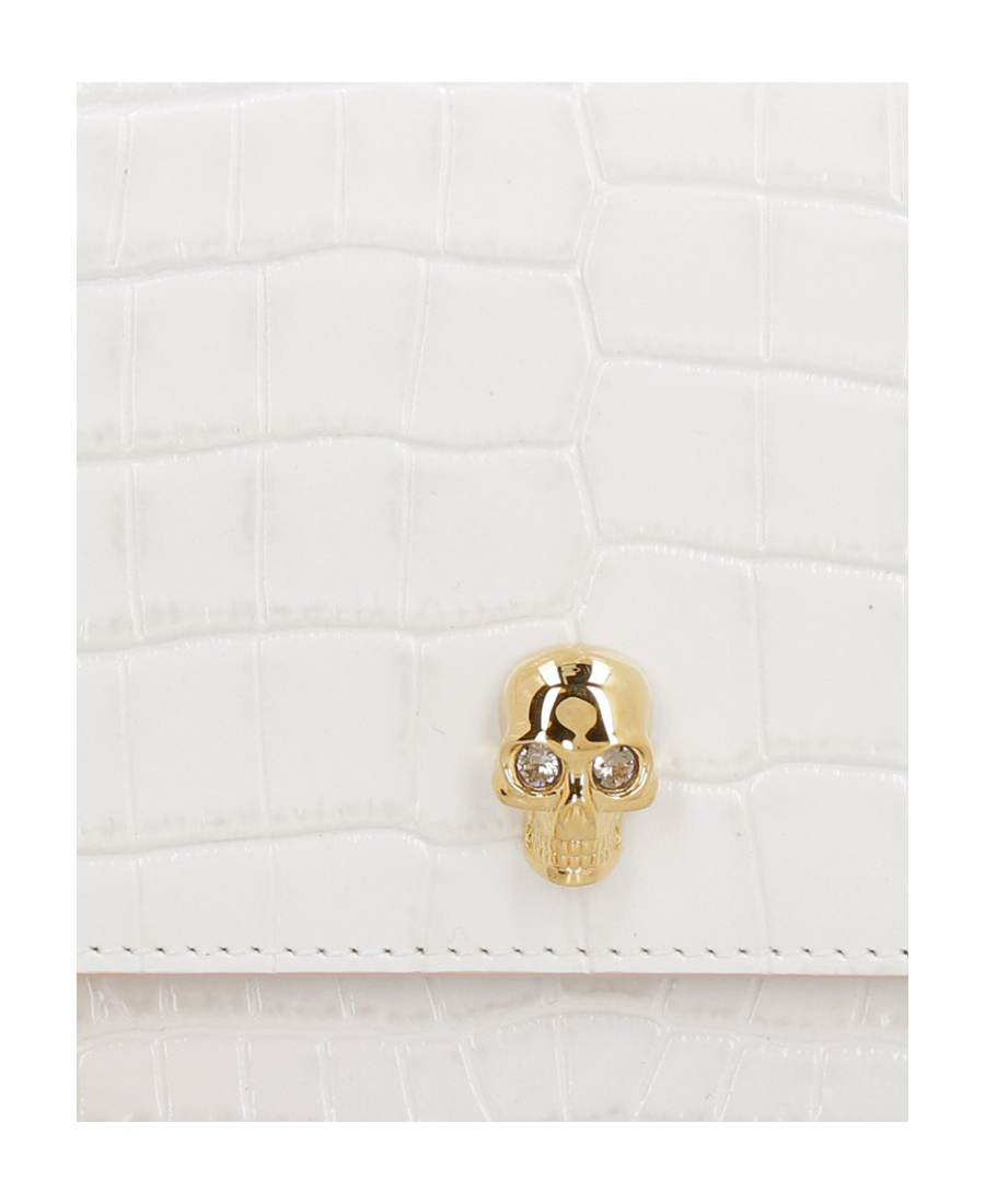 ALEXANDER MCQUEEN SKULL CROCODILE-EFFECT SHOULDER BAG