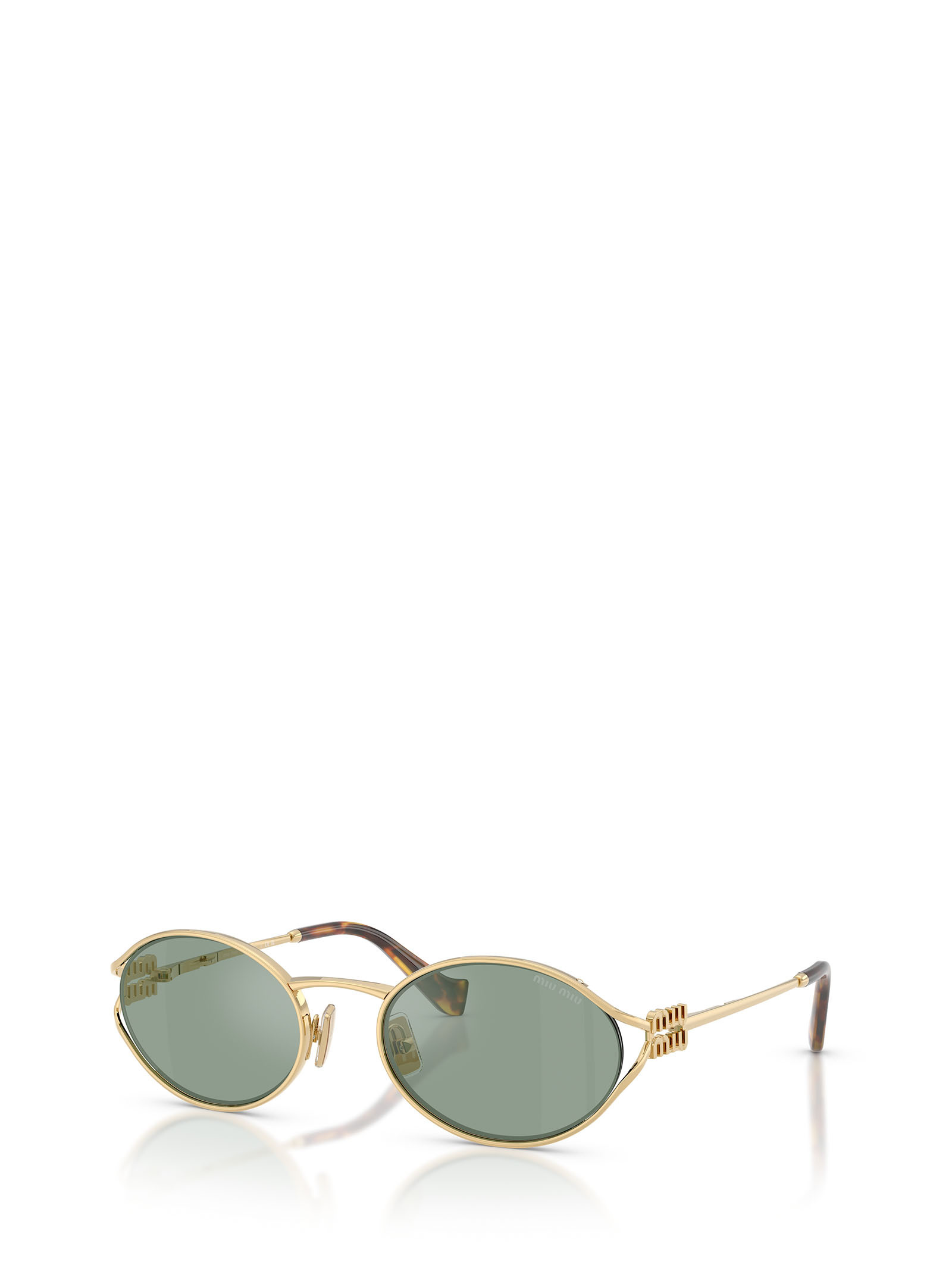Miu Miu Round-frame Sunglasses In Green
