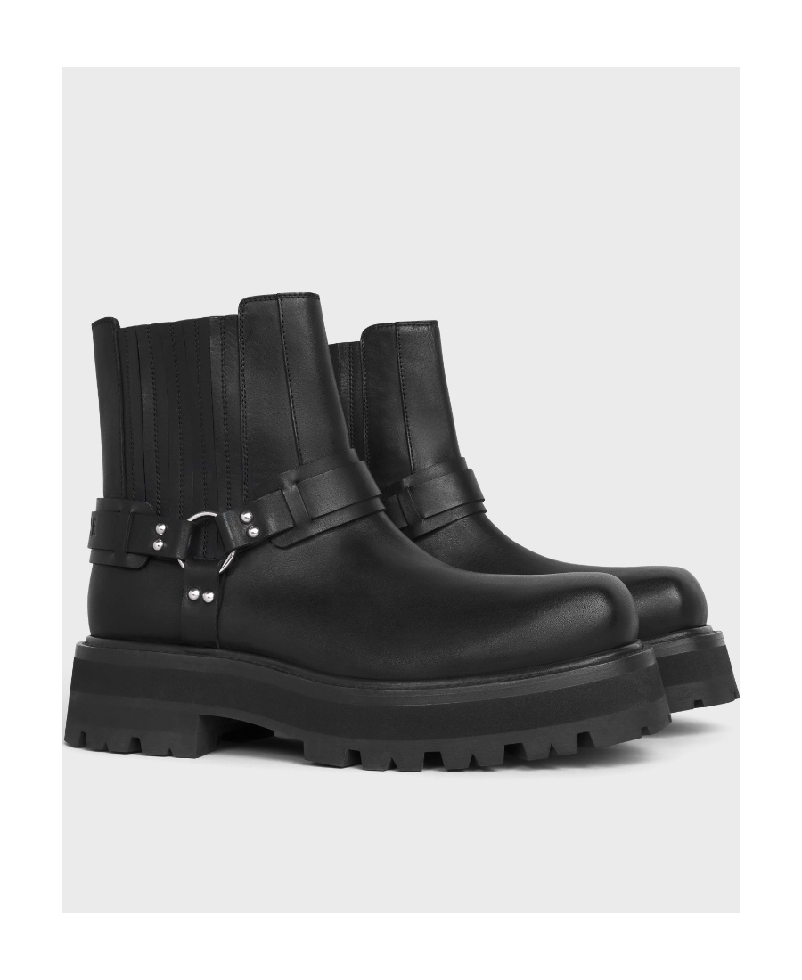 Celine Logo Boots In Black