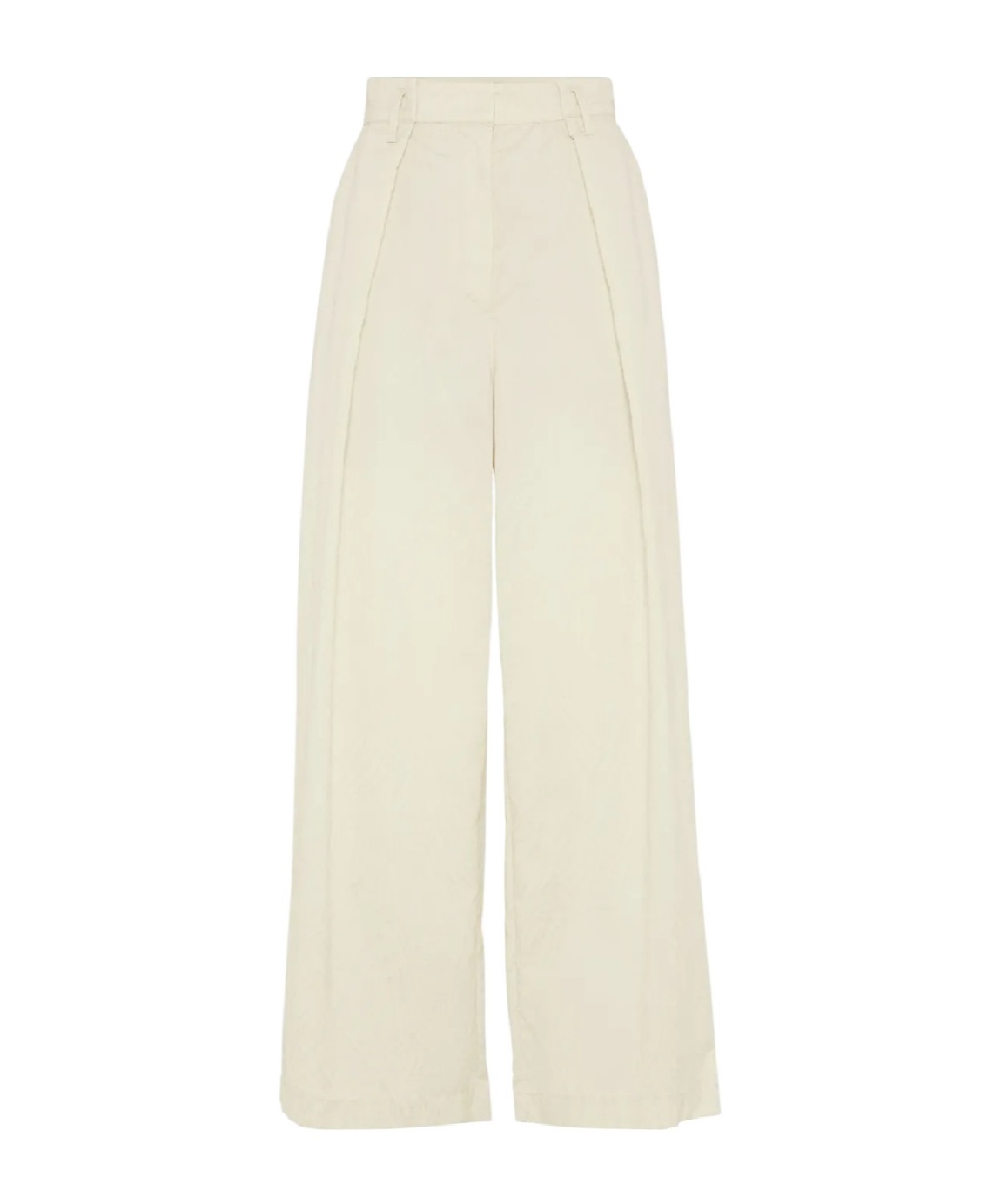 Brunello Cucinelli Wide-leg Cropped Trousers In White