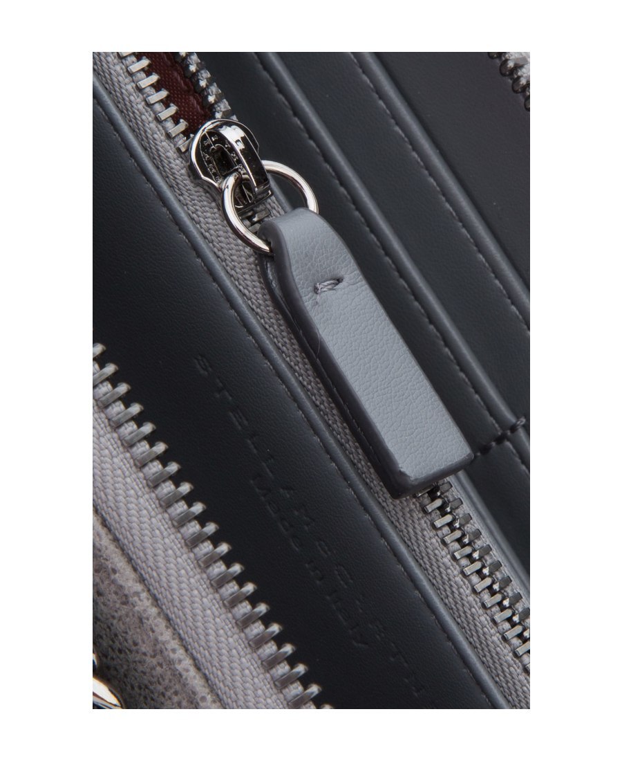 Stella Mccartney Falabella Chain Detail Zip-around Wallet In Gray