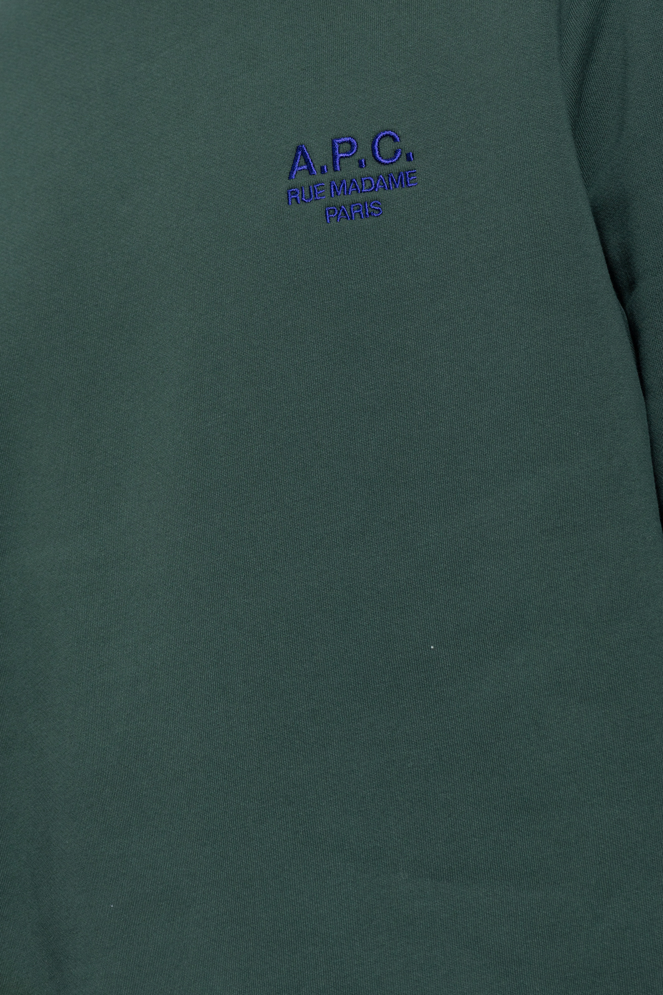 Apc A.p.c. Rider Logo-embroidered Crewneck Sweatshirt In Green