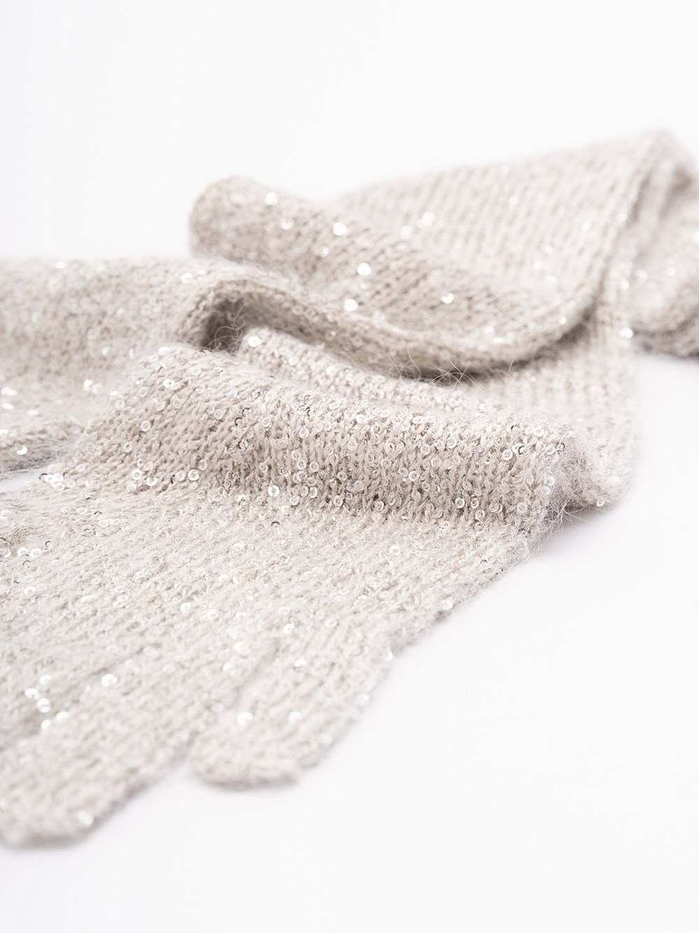 Brunello Cucinelli Paillette Elongated Nylon-blend Gloves