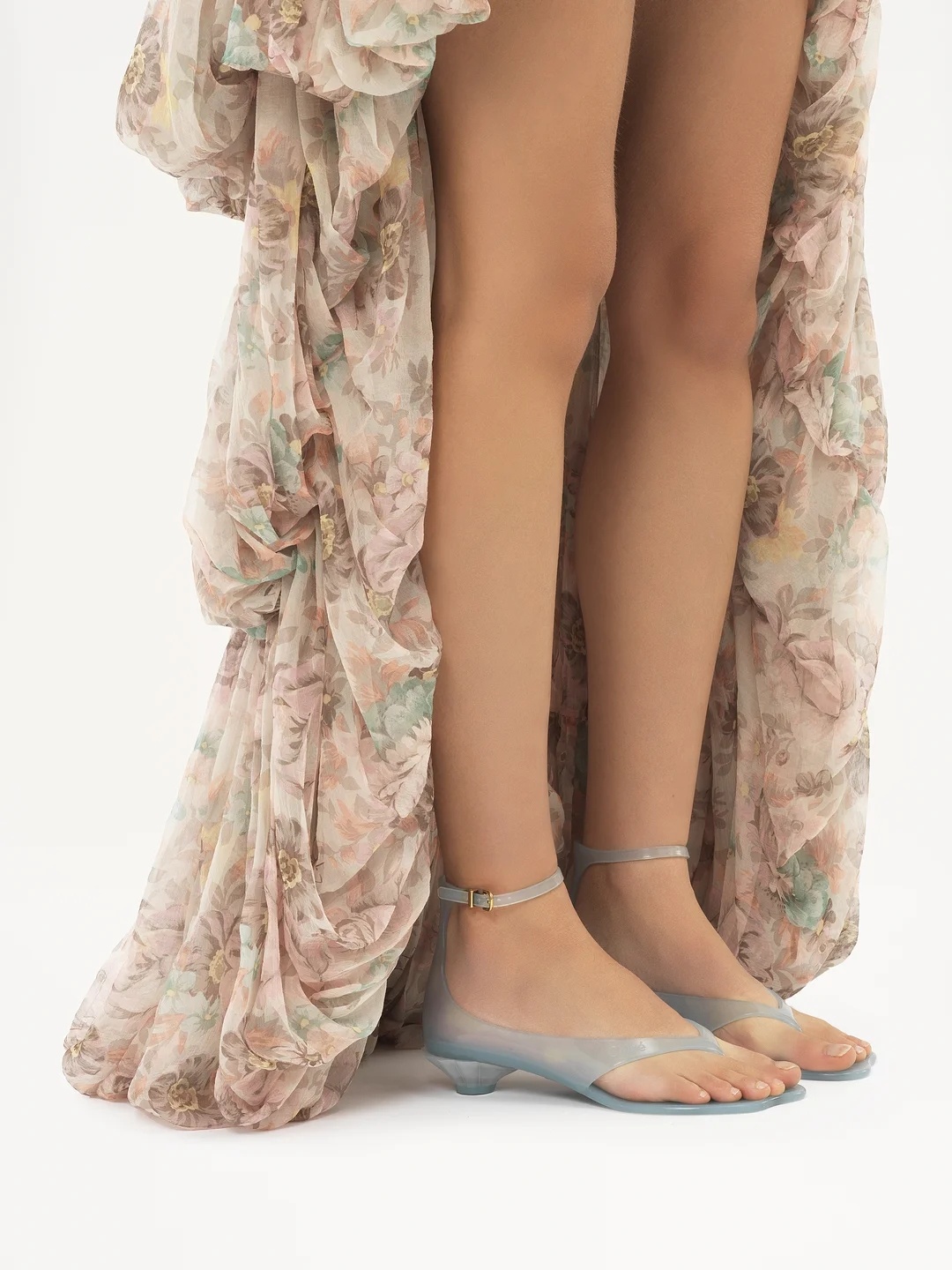 Chloé Jelly Sandals With Ankle Strap And Transparent Design In Mint Green
