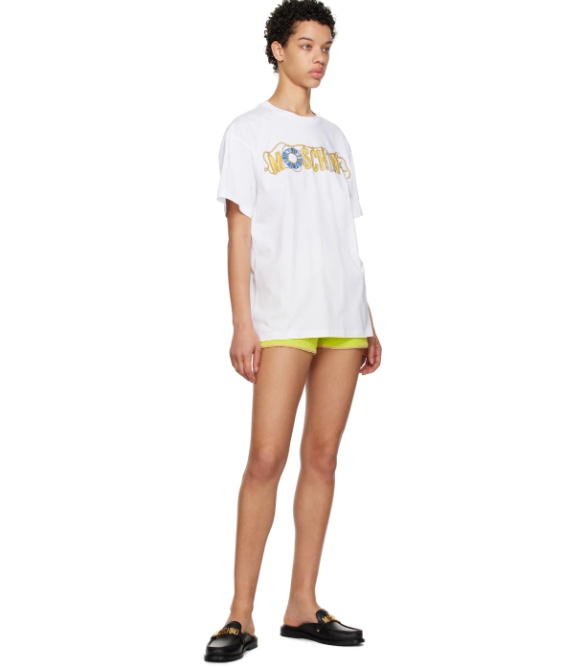 Moschino T-shirt With Round Neck And Short Sleeves In White
