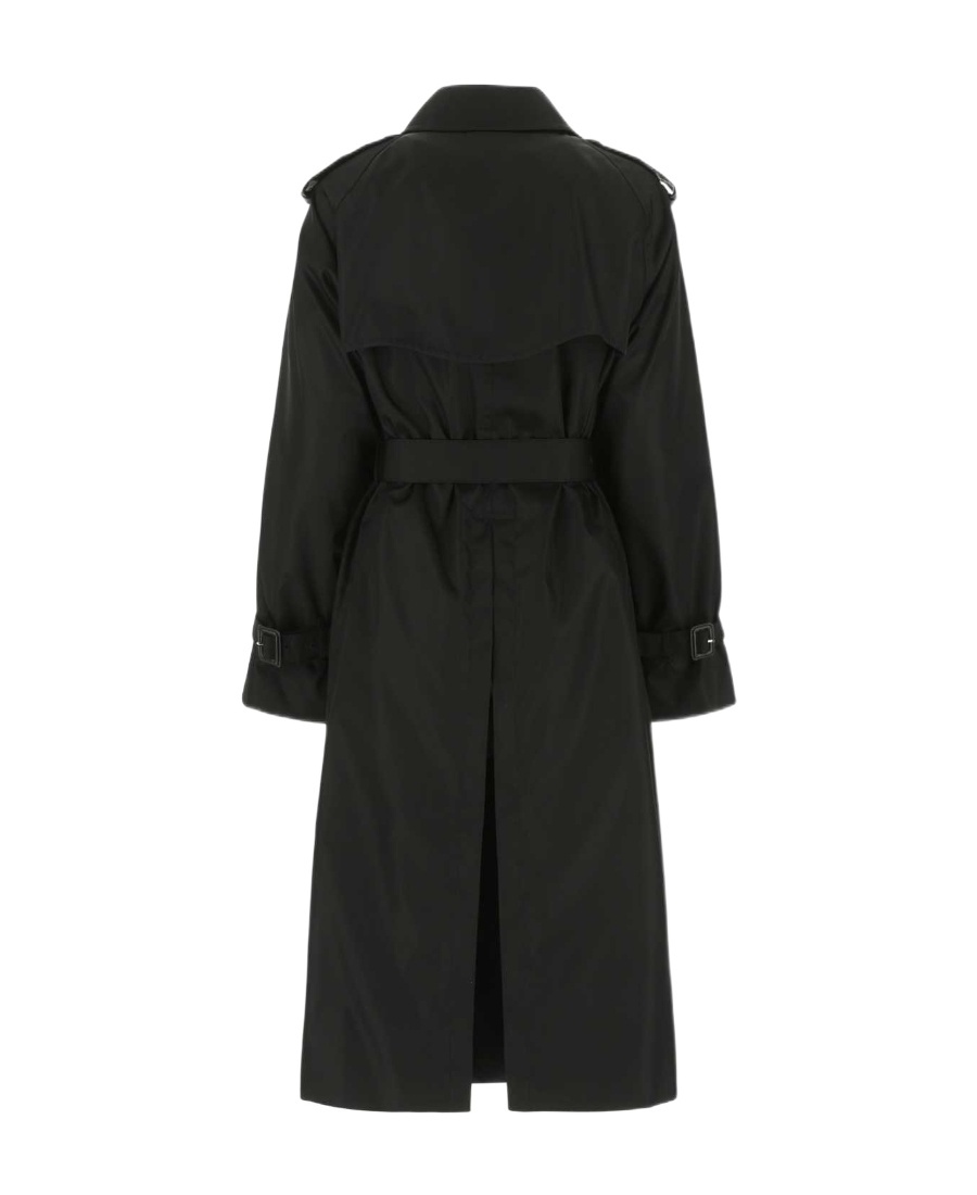 Prada Re-nylon Belted Trench Coat In Black