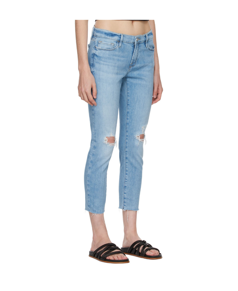 Frame Blue 'le Garçon Crop' Jeans In Blue