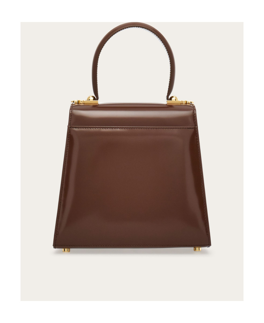 Shop Ferragamo Salvatore Iconic Top Handle Bag In Brown