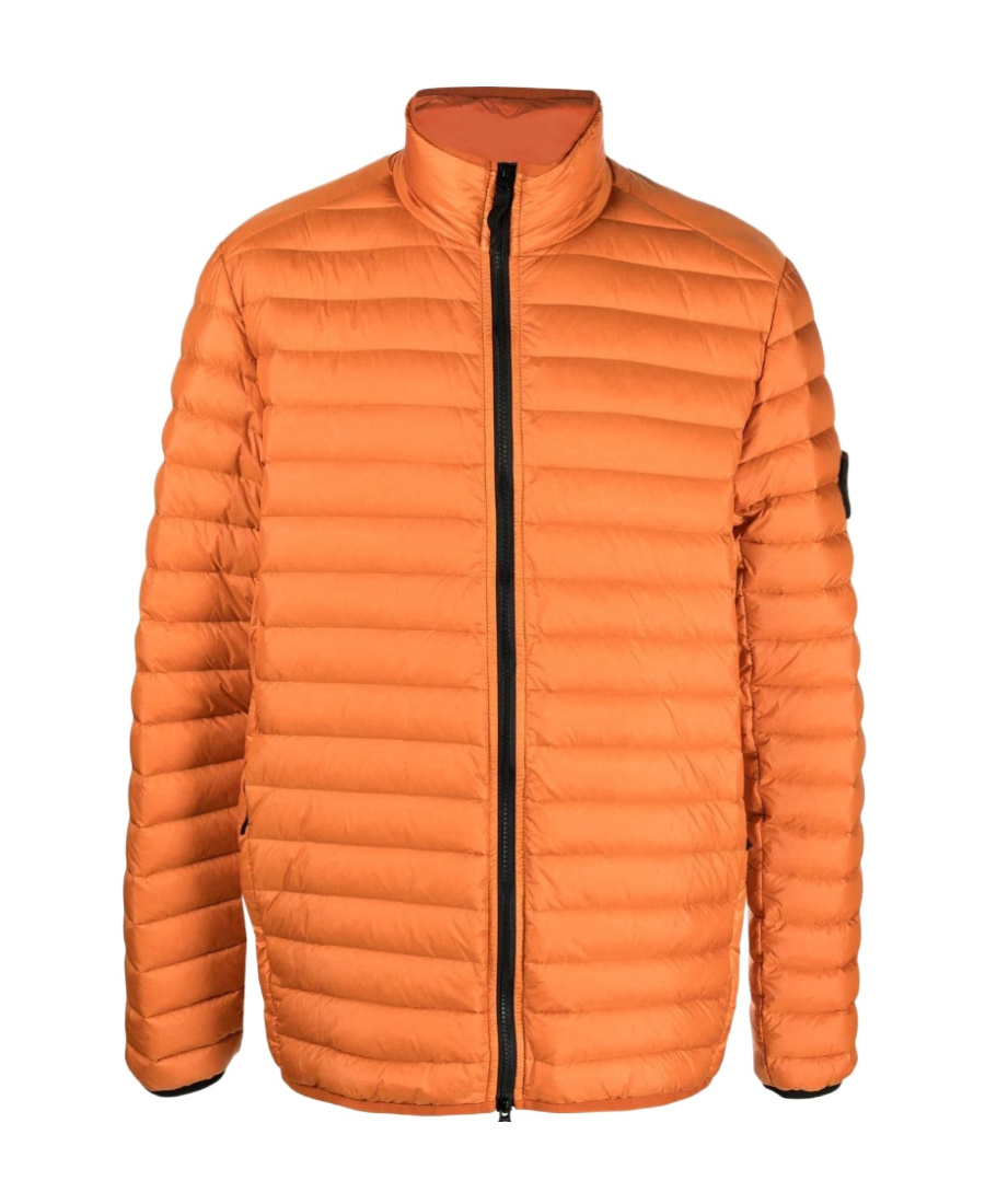 Stone Island Zip-up Padded Jacket In Orange