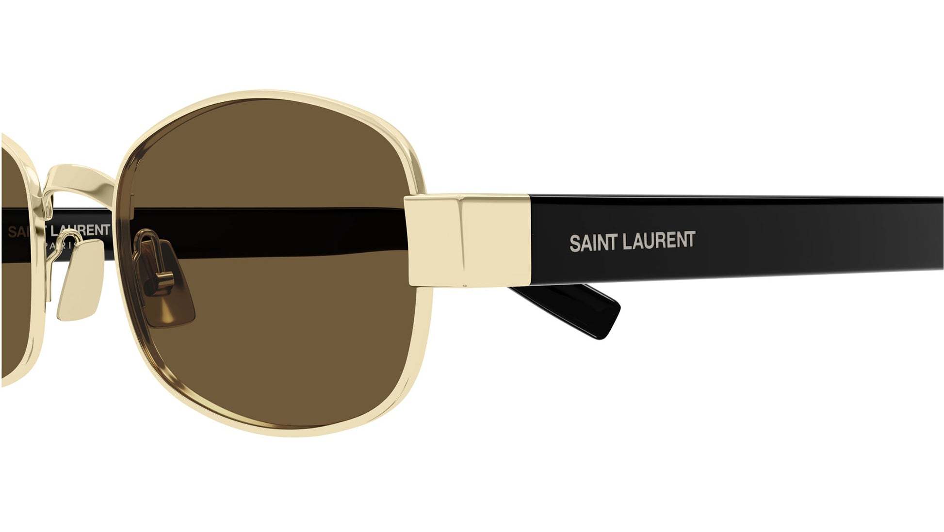 Saint Laurent Sl 706 Linea Sl Logo 001 Gold Black Brown Sunglasses In Green