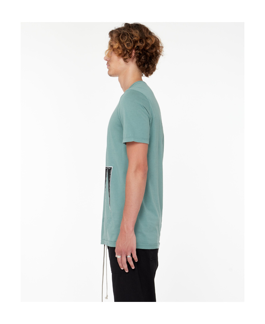 Rick Owens Drkshdw Slogan-patch Cotton T-shirt In Green