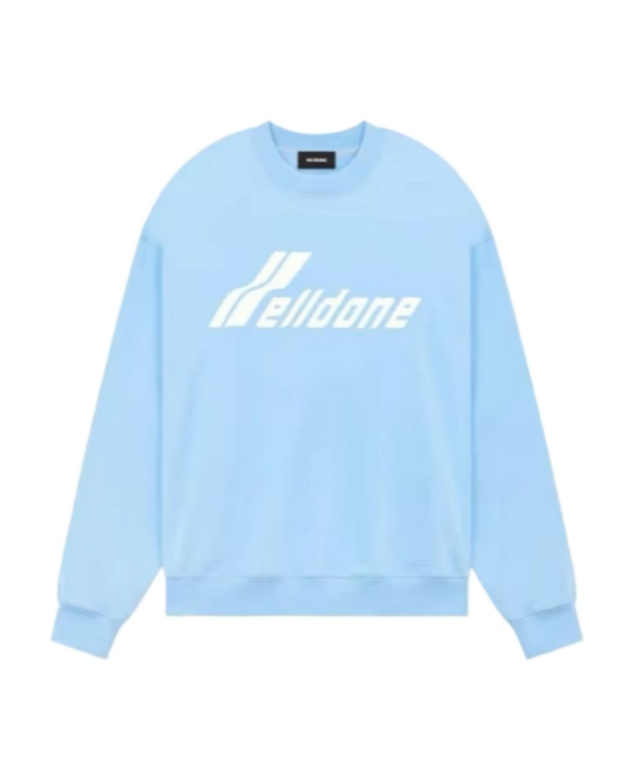 We11 Done Logo Hoodie In Blue