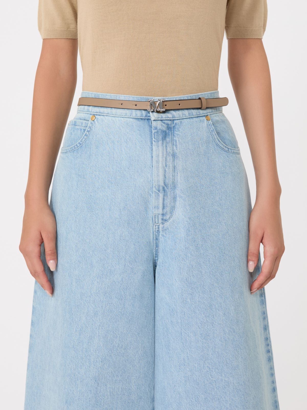 Max Mara Logo Belt In Brown
