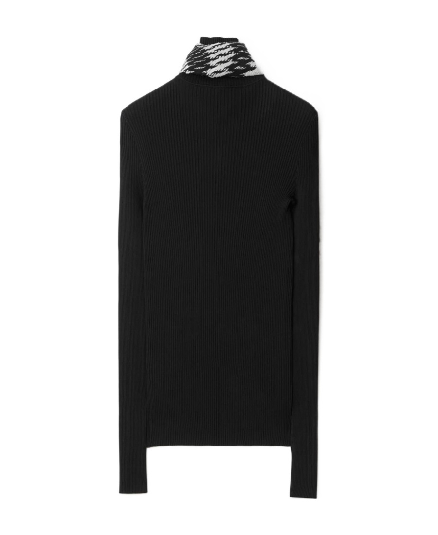 Burberry Black Viscose Blend Sweater In Black