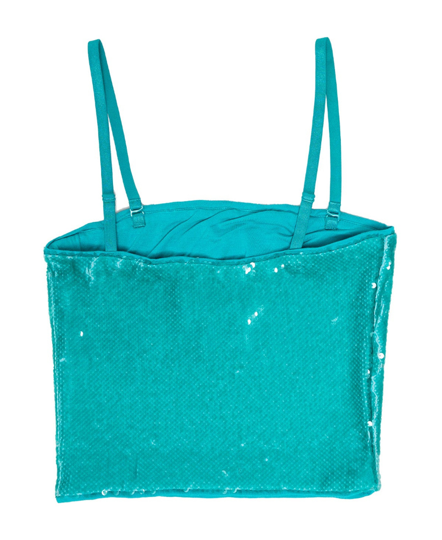 Essentiel Antwerp Doobtube Sequined Top In Green