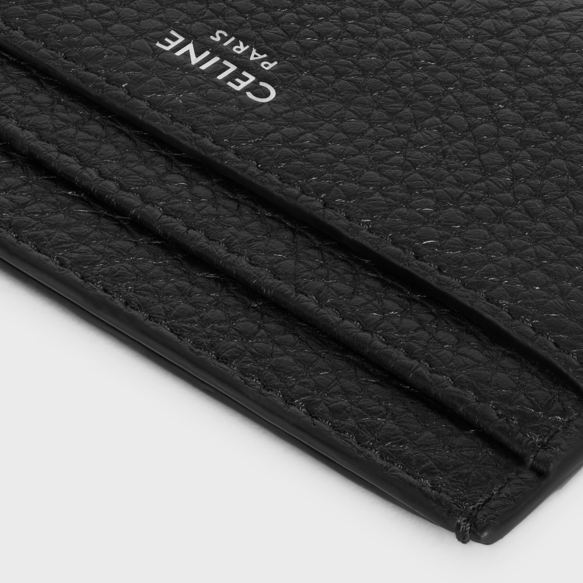 Celine Textured Medium Card Holder Accessory In Black