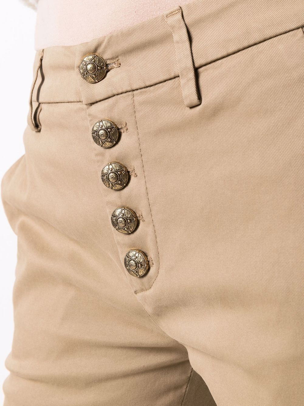 Dondup Straight-leg Cropped Trousers In Nude