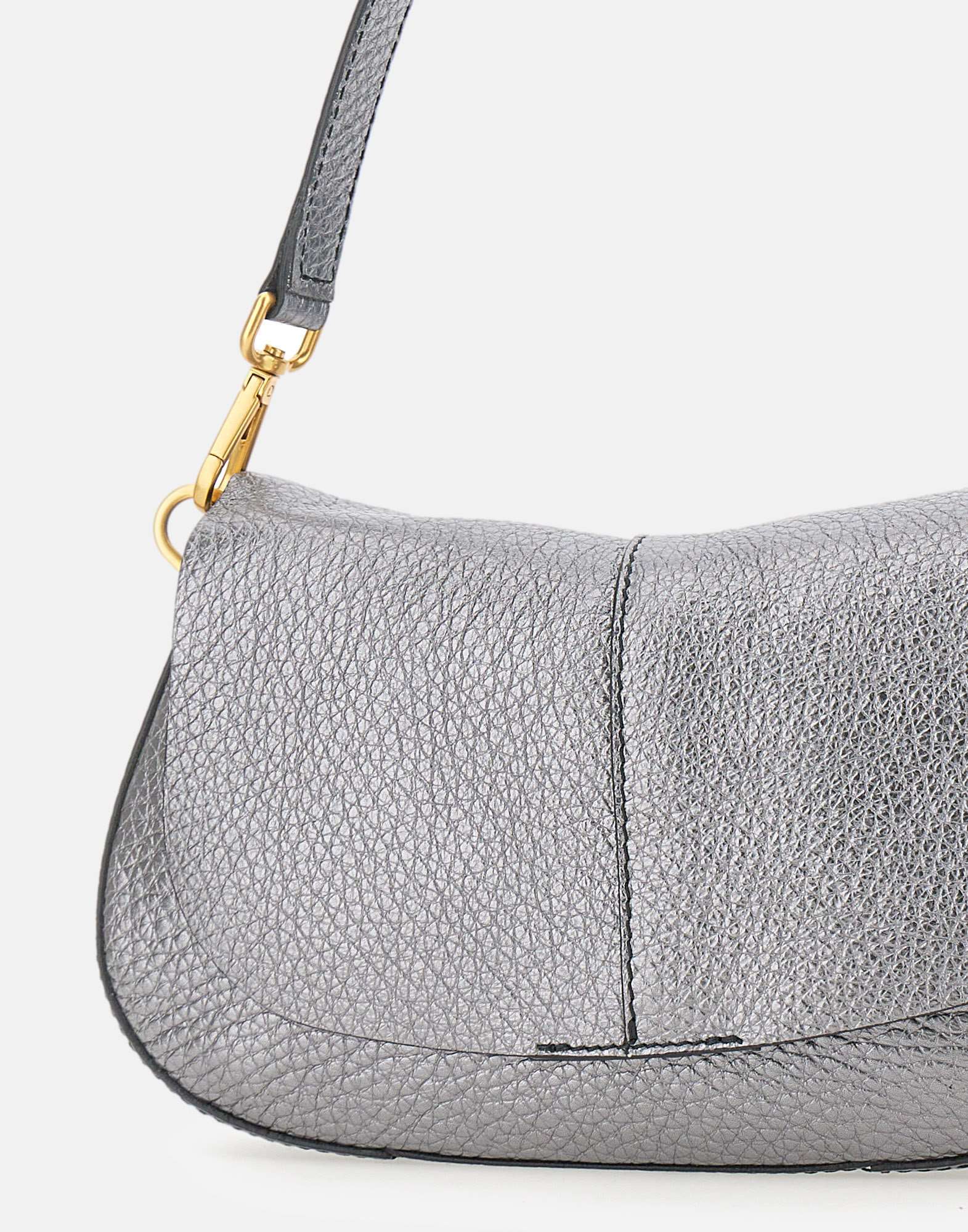 Gianni Chiarini Helena Round Foldover Top Shoulder Bag In Gray