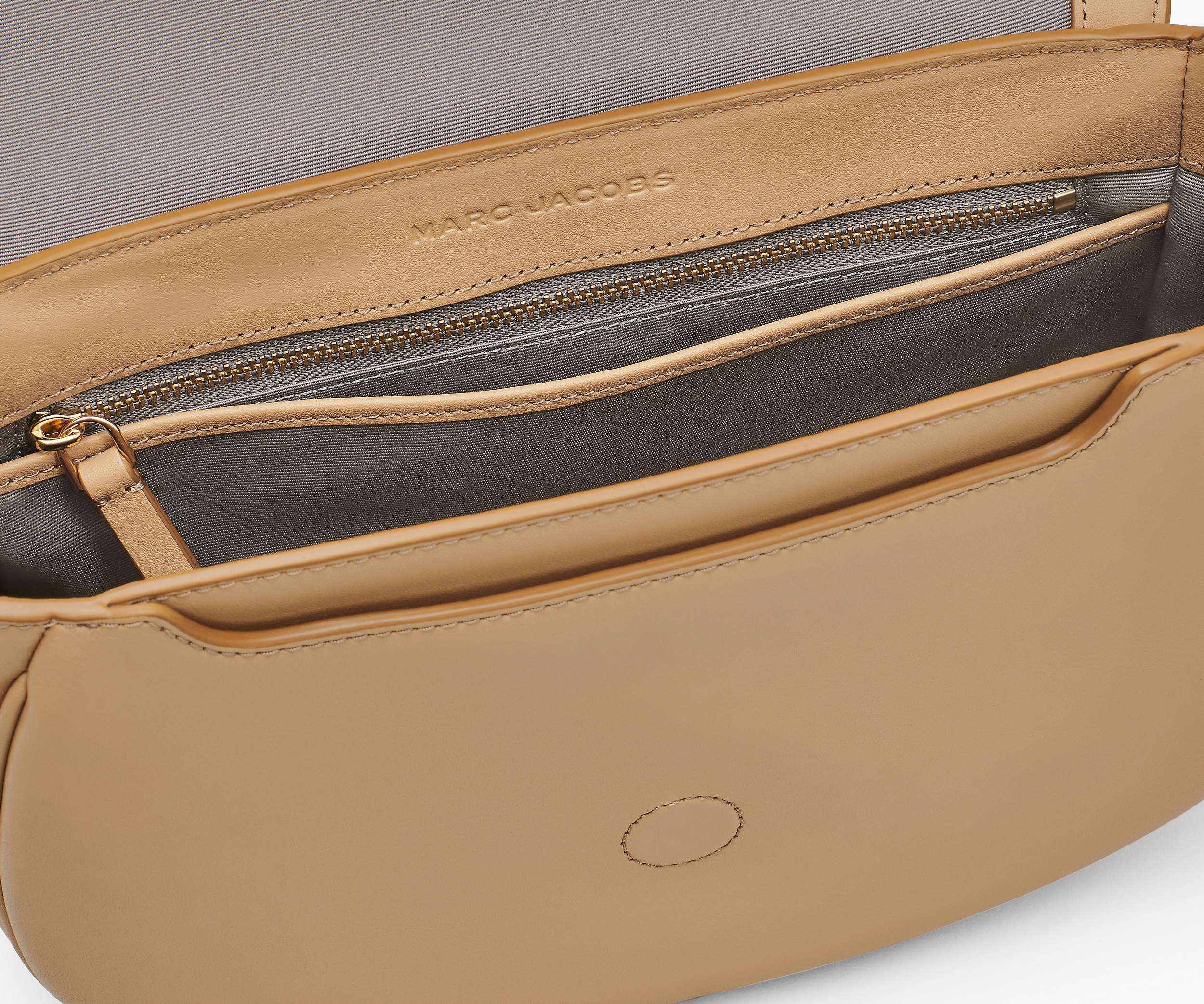 Marc Jacobs The Covered J Marc Camel Leather Saddle Bag In Brown