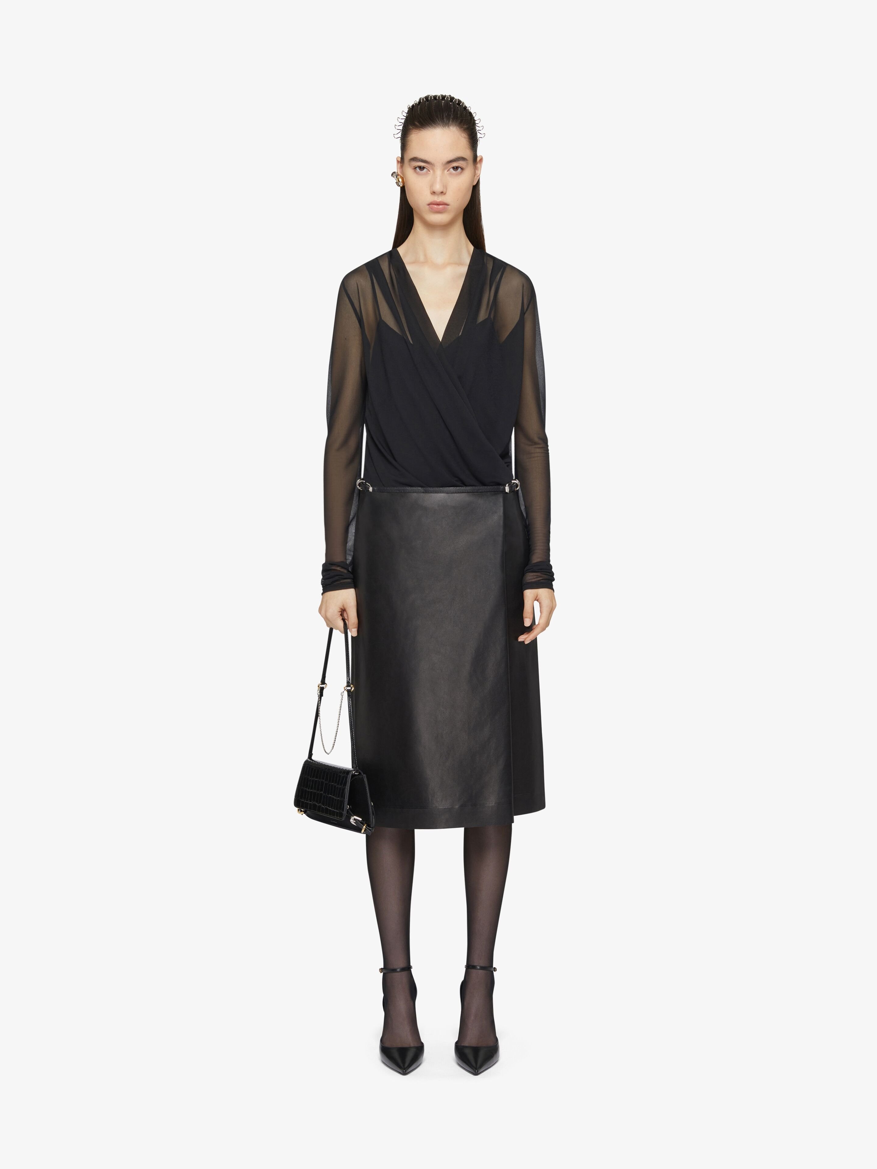 Givenchy Draped Blouse In Jersey In Black