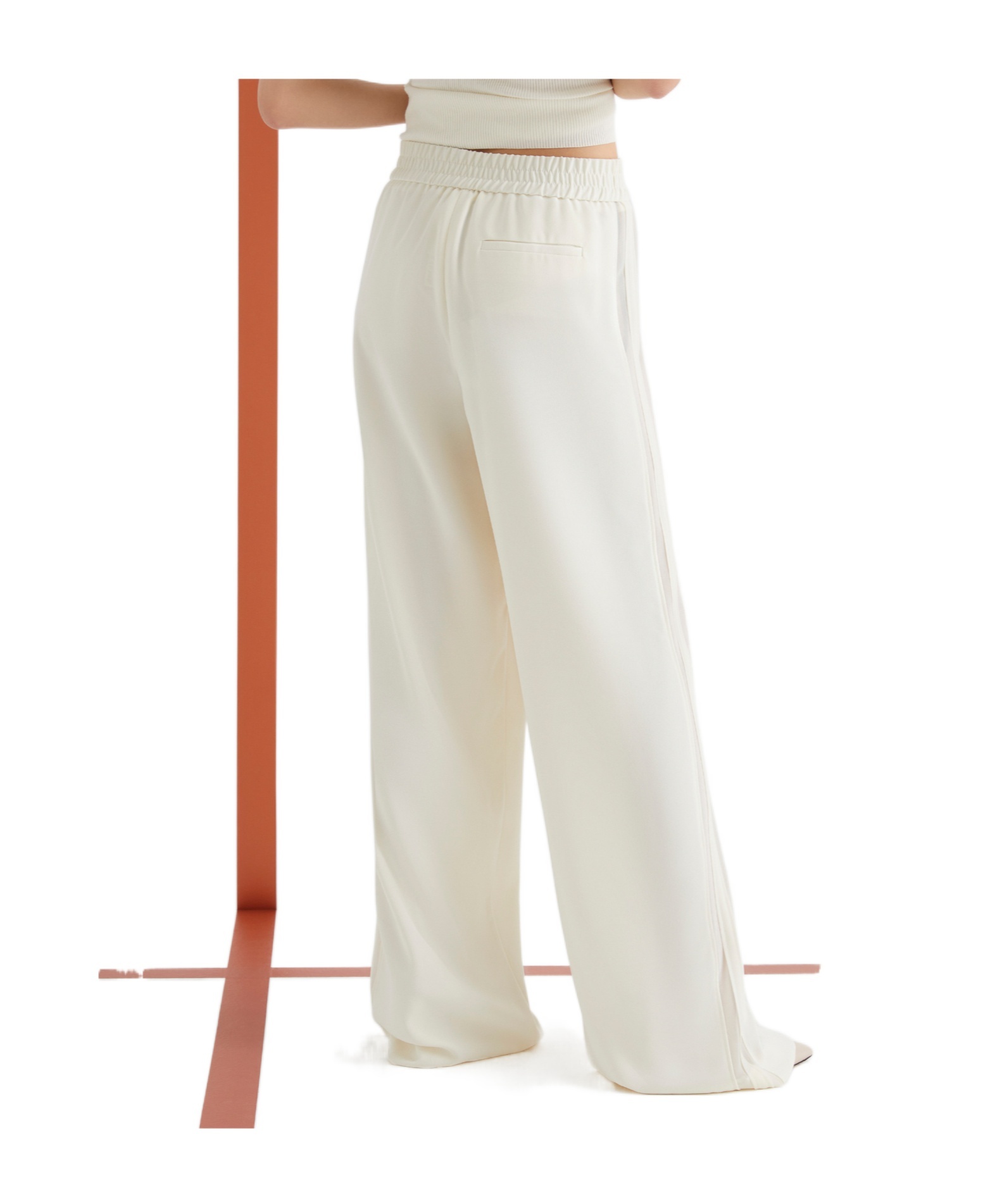 Marella Envers Satin Trousers - Wool White In White